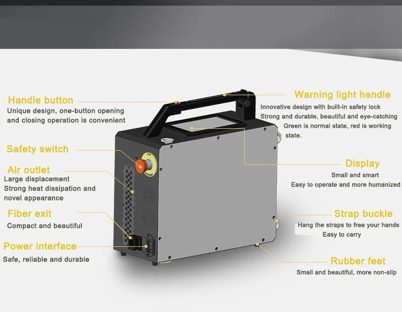 50W 100W Portable Pulsed Laser Cleaning Machine for Metal Laser Rust Removal Mould Cleaning