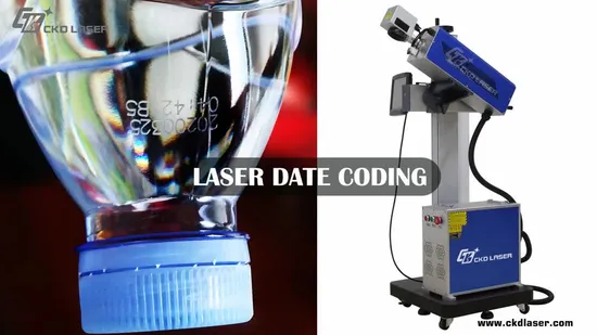 Expiry Date Coding Logo Printing Number Marking CO2 Laser Flying Machine for Plastic Water Bottle Pharmaceutical Cosmetics Food PE PP Numbering Cable Marker 