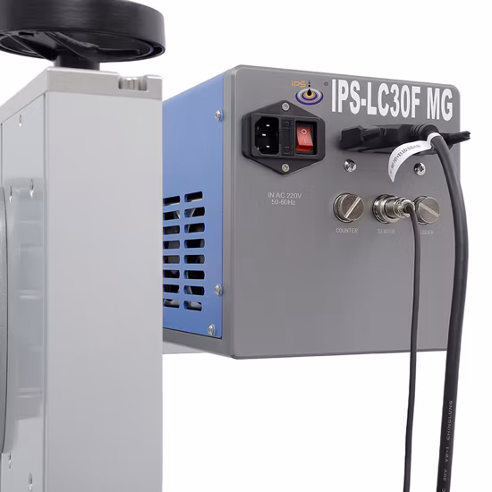 Qbcode 30W Automatic Static Fiber Laser Marking Machine for Metal, Plastic