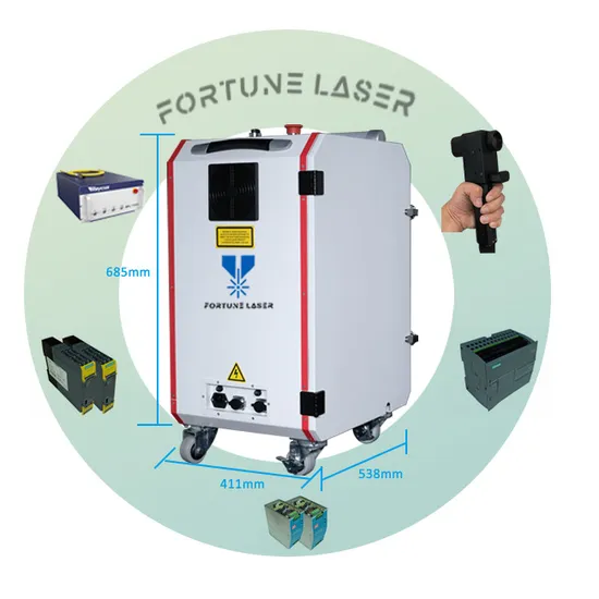 Pulsed Laser Cleaning Machine for Rust Paint Oil Removal Portable Laser Cleaner 100W 200W 